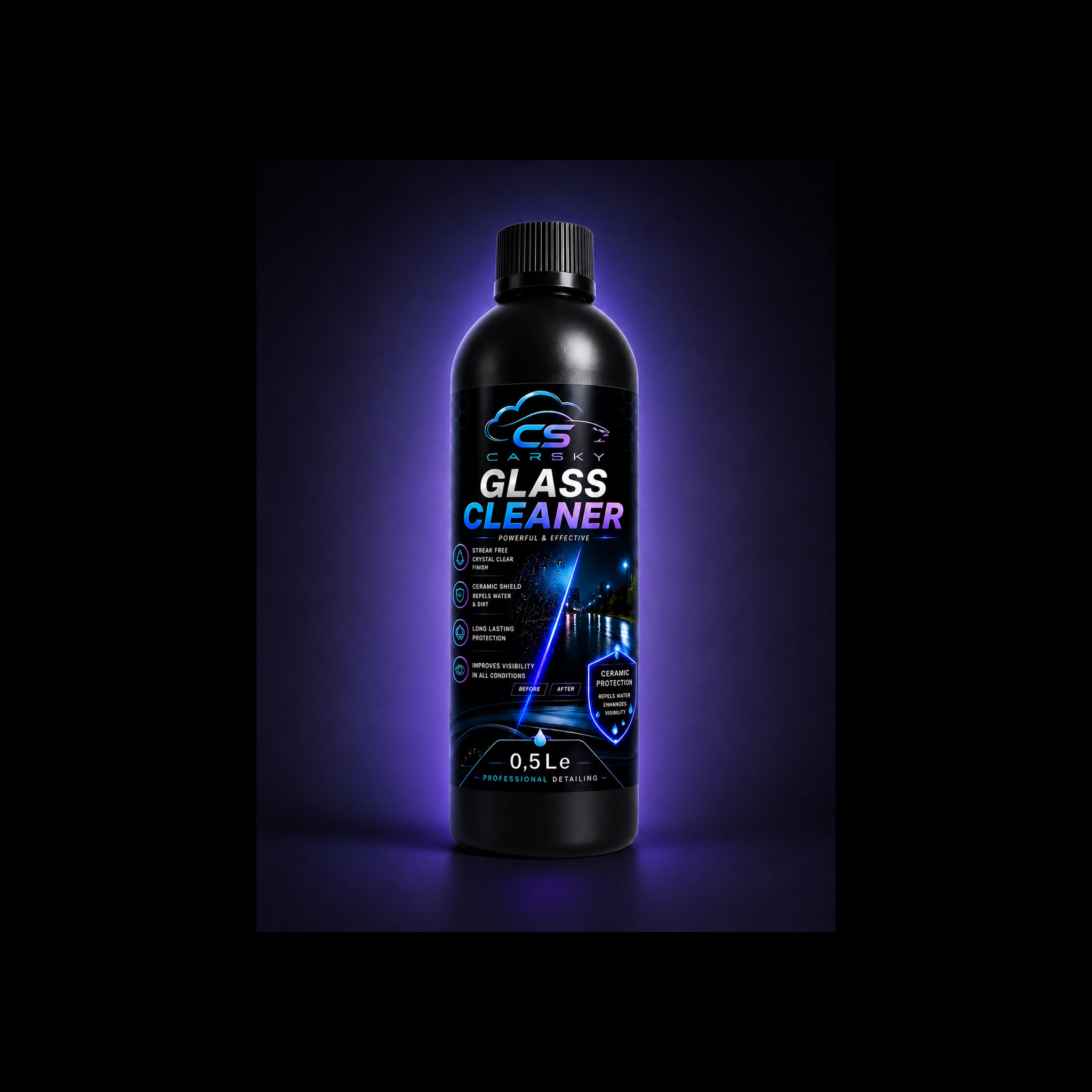 Professionele Glasreiniger met Keramische Bescherming - Carsky Glass Cleaner 0,5 L